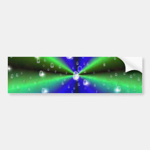 Blue Green Rainbow in Elephant Skin Leather Optik Bumper Sticker