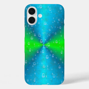 Blue Green Rainbow in Elephant Skin Leather Optik iPhone 16 Plus Case
