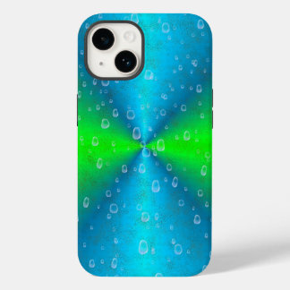 Blue Green Rainbow in Elephant Skin Leather Optik Case-Mate iPhone 14 Case