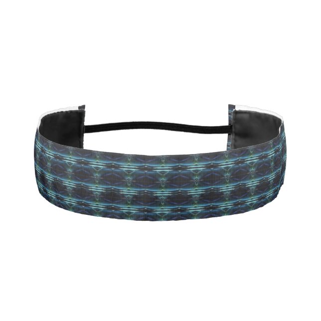 Blue Green Rainbow Stars Pattern Athletic Headband (Front)
