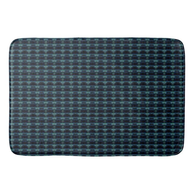 Blue Green Rainbow Stars Pattern Bath Mat (Front)