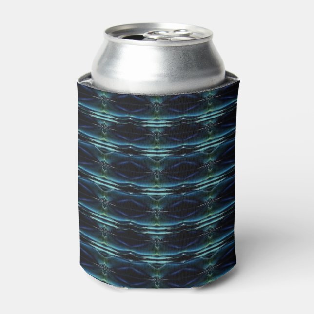 Blue Green Rainbow Stars Pattern Can Cooler (Can Front)