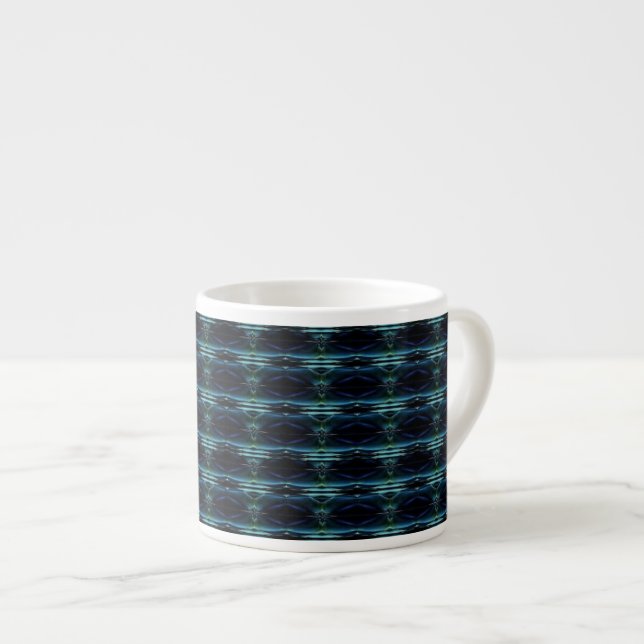Blue Green Rainbow Stars Pattern Espresso Cup (Front Right)