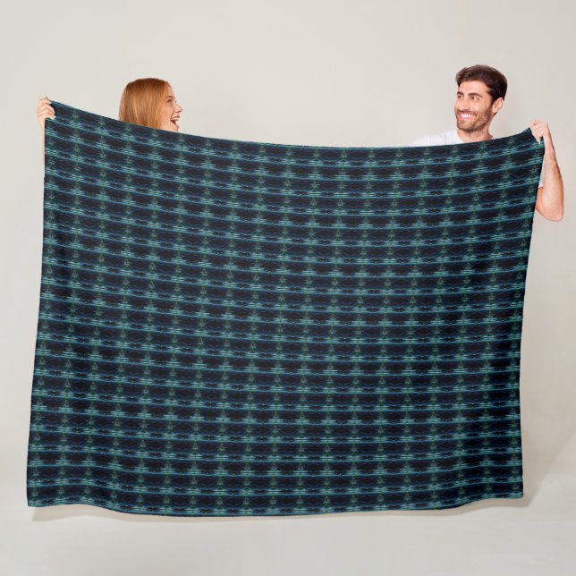 Blue Green Rainbow Stars Pattern Fleece Blanket (In Situ)