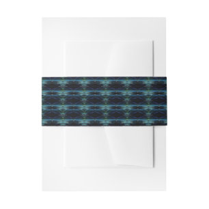 Blue Green Rainbow Stars Pattern Invitation Belly Band