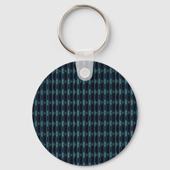 Blue Green Rainbow Stars Pattern Keychain (Front)