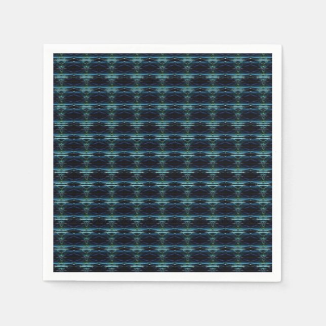 Blue Green Rainbow Stars Pattern Napkins (Front)