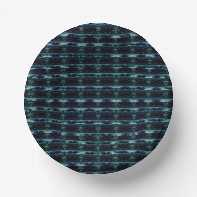 Blue Green Rainbow Stars Pattern Paper Bowls (Front)