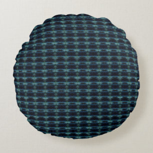 Blue Green Rainbow Stars Pattern Round Pillow
