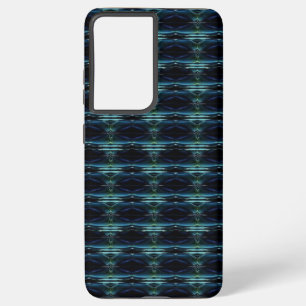 Blue Green Rainbow Stars Pattern Samsung Galaxy S21 Ultra Case