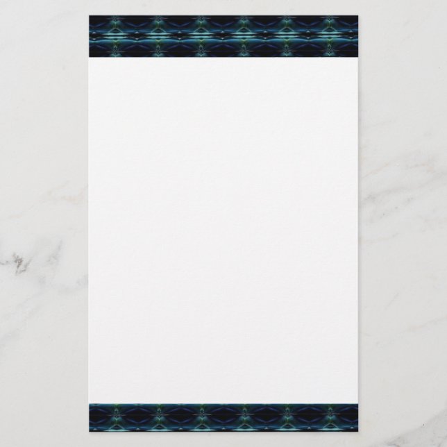 Blue Green Rainbow Stars Pattern Stationery (Front)