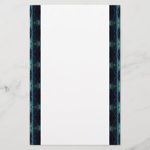 Blue Green Rainbow Stars Pattern Stationery
