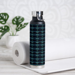 Blue Green Rainbow Stars Pattern Water Bottle