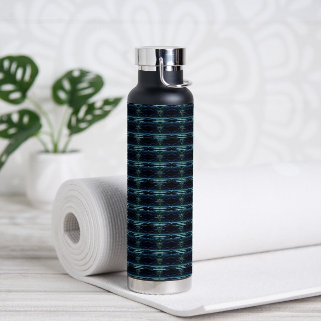 Blue Green Rainbow Stars Pattern Water Bottle (Yoga)