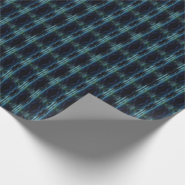 Blue Green Rainbow Stars Pattern Wrapping Paper (Corner)