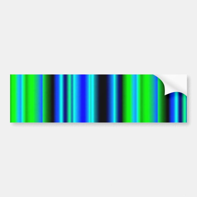 Blue Green Rainbow Stripes Bumper Sticker (Front)
