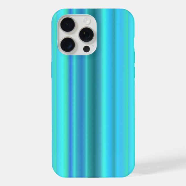 Blue Green Rainbow Stripes iPhone Case (Back)