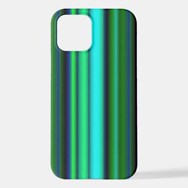 Blue Green Rainbow Stripes iPhone Case (Back)