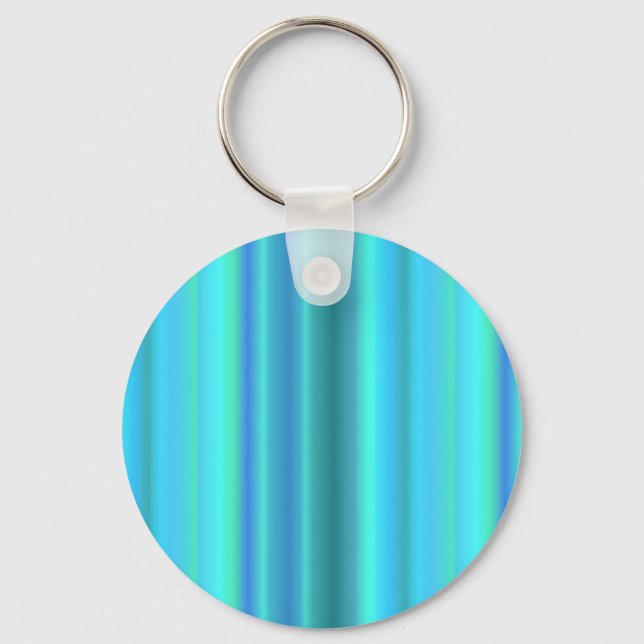 Blue Green Rainbow Stripes Keychain (Front)