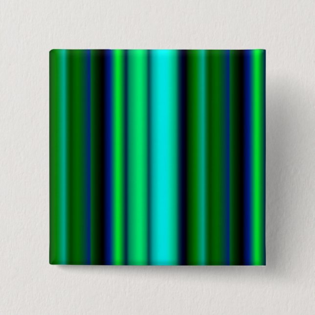 Blue Green Rainbow Stripes Pinback Button (Front)