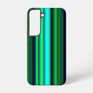Blue Green Rainbow Stripes Samsung Galaxy S22 Case
