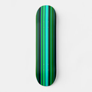 Blue Green Rainbow Stripes Skateboard Deck