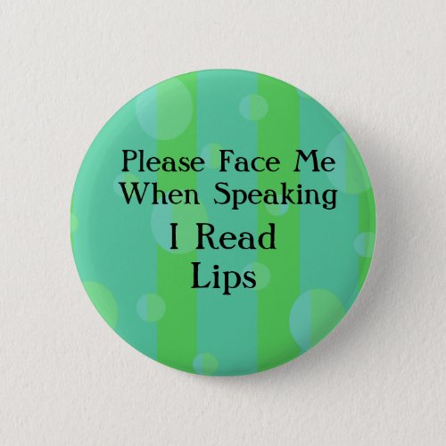 Blue Green Read Lips Button