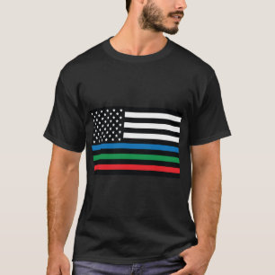 blue green red american flag, American flag with b T-Shirt