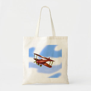 Blue Green Red Bi-plane Flight Adventure Tote Bag