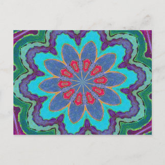 Blue Green Red Purple  Mandala Postcard