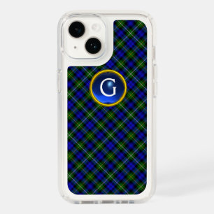 BLUE GREEN SCOTTISH CAMPBELL TARTAN GEM MONOGRAM SPECK iPhone 14 CASE