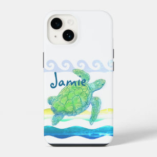 Blue & Green Sea Turtle iPhone 14 Case