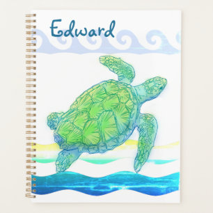 Blue & Green Sea Turtle Planner