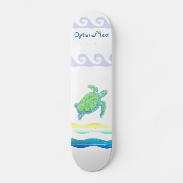 Blue & Green Sea Turtle  Skateboard (Front)