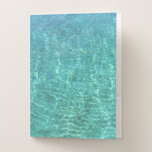 Blue Green Sea Water Nature Template Modern Trendy Pocket Folder