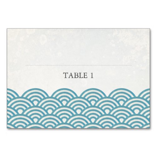 Blue Green Sea Waves Place Name Card