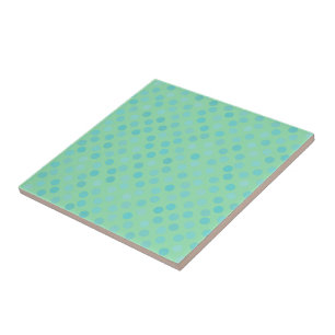 blue, green, seafoam and aquamarine polka dots ceramic tile