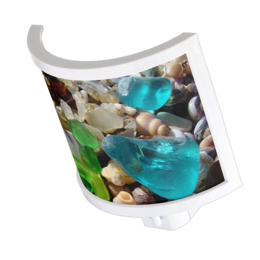 Blue Green Seaglass Night Lights custom Sea Glass (Angled)