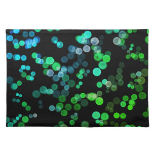 Blue Green Seagreen Abstract Bubble Pattern Cloth Placemat