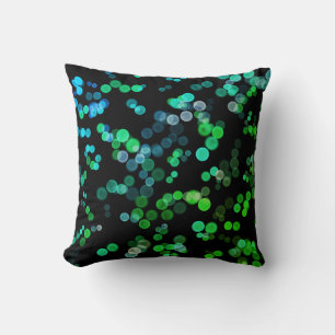 Blue Green Seagreen Abstract Bubble Pattern Throw Pillow