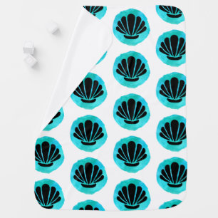 Blue Green Shell Pattern Baby Blanket