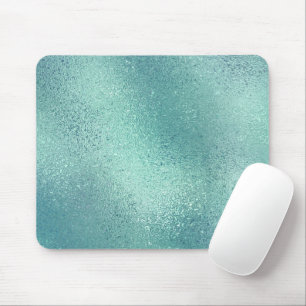 Blue-green shimmering iridescent abstract texture mouse pad