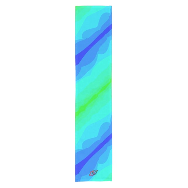 blue-green short table runner (Front)