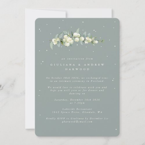 Blue_Green SnowberryEucalyptus Wedding Reception Invitation