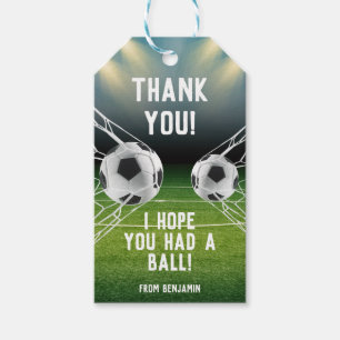 Blue Green Soccer Stadium Sports Theme Birthday Gift Tags