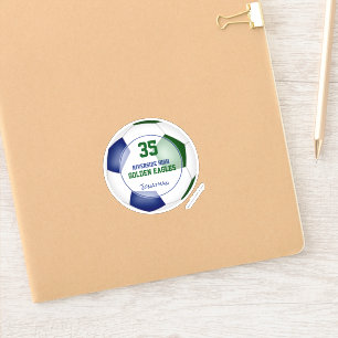 blue green soccer team colors boys girls sticker