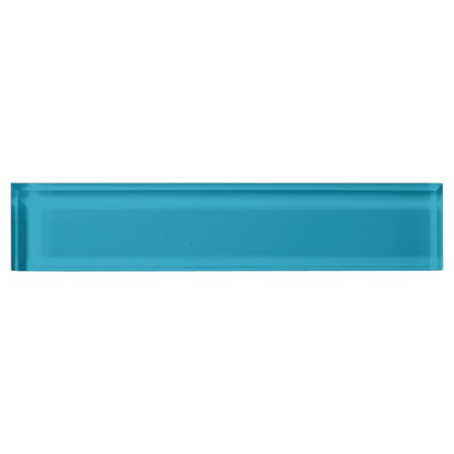 Blue-green (solid color)  desk name plate (Front)