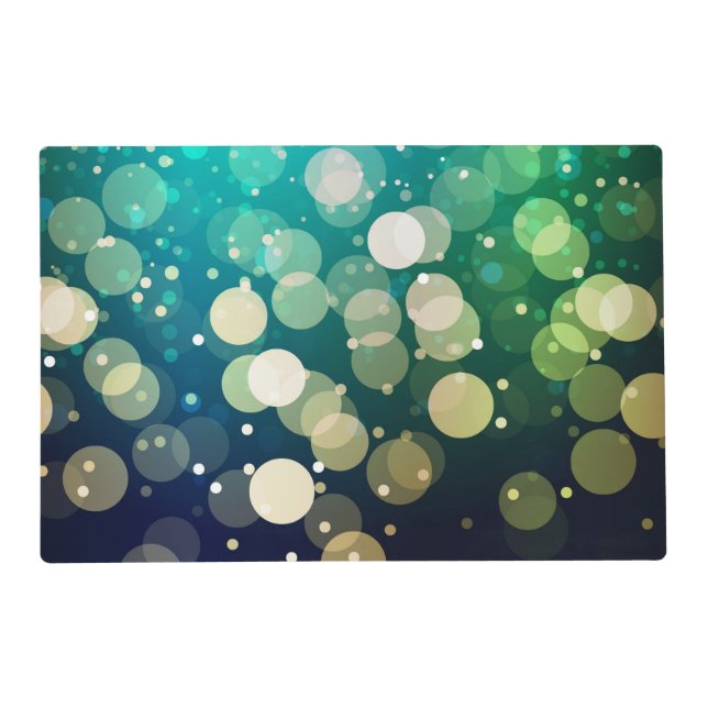 Blue/Green Sparkles Light Design Placemat (Back)