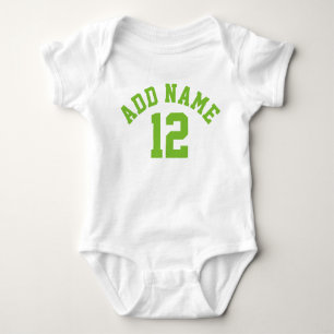 Blue & Green Sports Jersey Custom Name Number Baby Bodysuit