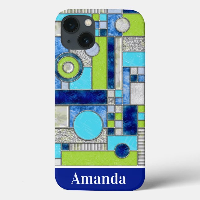 Blue Green Stained Glass Case-Mate iPhone Case (Back)